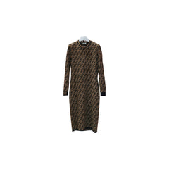 Fendi Long Monogram Knit Dress (Size 42)
