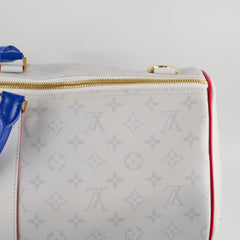 Louis Vuitton x NBA Virgil Abloh Antartica Keepall 55 Bandouliere Monogram Light Grey