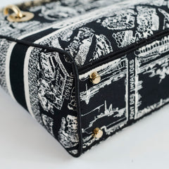 Christian Dior Medium Lady D-Lite Plan De Paris Black