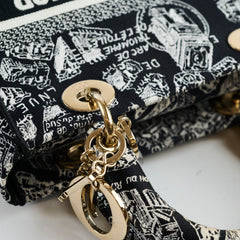 Christian Dior Medium Lady D-Lite Plan De Paris Black