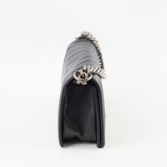 Chanel Old Medium Boy Chevron in Caviar Black
