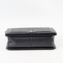 Chanel Old Medium Boy Chevron in Caviar Black