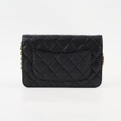 Chanel Black Caviar Wallet On Chain WOC GHW