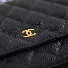 Chanel Black Caviar Wallet On Chain WOC GHW
