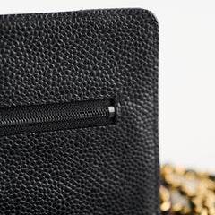 Chanel Black Caviar Wallet On Chain WOC GHW
