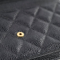 Chanel Black Caviar Wallet On Chain WOC GHW