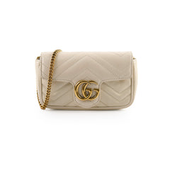 Gucci GG Marmont Super Mini Cream Crossbody Bag