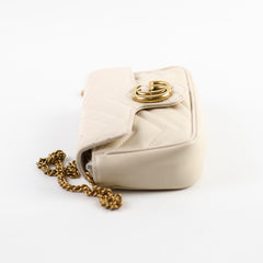Gucci GG Marmont Super Mini Cream Crossbody Bag