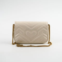 Gucci GG Marmont Super Mini Cream Crossbody Bag