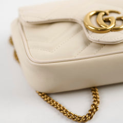 Gucci GG Marmont Super Mini Cream Crossbody Bag