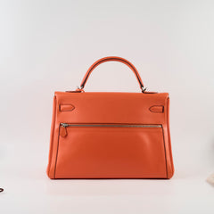 Hermes Kelly 35 Lakis 2Way Orange Mangue? - Stamp Q Square