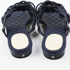 Chanel Sandals Navy Size 36