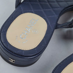 Chanel Sandals Navy Size 36