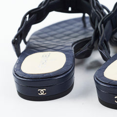 Chanel Sandals Navy Size 36