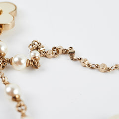 Chanel Flower Long Pearl Necklace Costume Jewellery