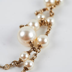 Chanel Flower Long Pearl Necklace Costume Jewellery