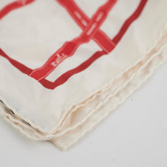 Hermes Red and White Silk 40 Square Scarf