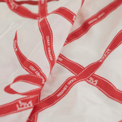 Hermes Red and White Silk 40 Square Scarf