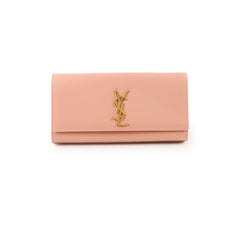 Saint Laurent Cassandre Clutch in Pale Pink Smooth Leather