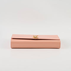 Saint Laurent Cassandre Clutch in Pale Pink Smooth Leather