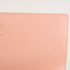 Saint Laurent Cassandre Clutch in Pale Pink Smooth Leather