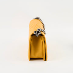 Chanel Old Medium Chevron Boy Bag Mustard Yellow Lambskin