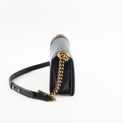 Chanel Old Medium Boy Shiny Calfskin Black - Series 17