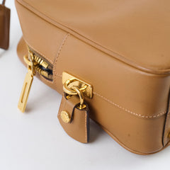 Prada Saffiano Bauletto Handbag Tan