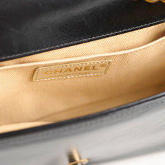 Chanel Old Medium Boy Shiny Calfskin Black - Series 17