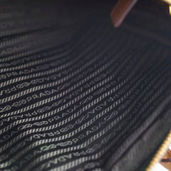 Prada Saffiano Bauletto Handbag Tan