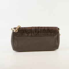 Gucci Vintage Greenwich Python/Leather Clutch Grey