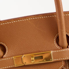 Hermès Hermes Birkin 35 Courchevel Gold GHW -C Square
