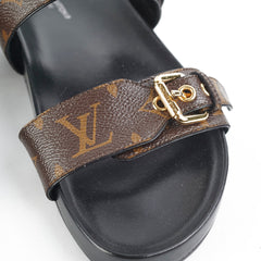 Louis Vuitton Bom Dia Comfort Flat Mules Monogram Size 39