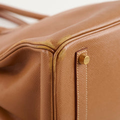 Hermès Hermes Birkin 35 Courchevel Gold GHW -C Square