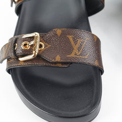 Louis Vuitton Bom Dia Comfort Flat Mules Monogram Size 39