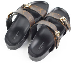 Louis Vuitton Bom Dia Comfort Flat Mules Monogram Size 39