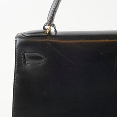 Hermès Kelly 28 Box Calf Black Gold - V Circle Stamp