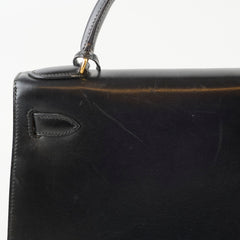 Hermès Kelly 28 Box Calf Black Gold - V Circle Stamp