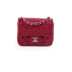 Chanel Classic Flap Square Caviar Mini Red Crossbody - Series 24