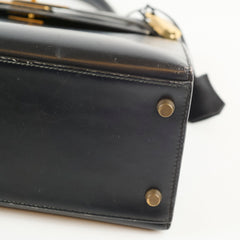 Hermès Kelly 28 Box Calf Black Gold - V Circle Stamp