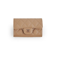 RT- Chanel Flap Card Holder Caviar Dark Beige 22A