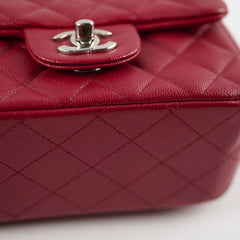Chanel Classic Flap Square Caviar Mini Red Crossbody - Series 24