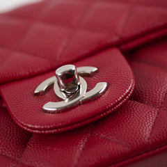 Chanel Classic Flap Square Caviar Mini Red Crossbody - Series 24