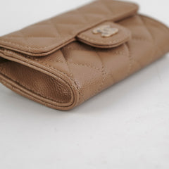 RT- Chanel Flap Card Holder Caviar Dark Beige 22A