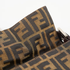 Fendi Baguette Zucca Canvas Leather Shoulder