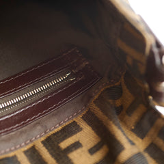 Fendi Baguette Zucca Canvas Leather Shoulder