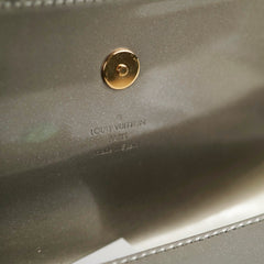 Louis Vuitton Green Grey Patent Logo Clutch