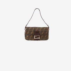 Fendi Baguette Zucca Canvas/Leather Shoulder