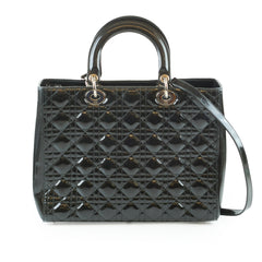 Christian Dior Lady Dior Large Cannage Patent Black