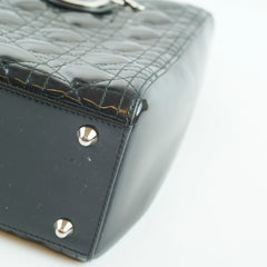 Christian Dior Lady Dior Large Cannage Patent Black